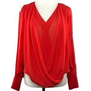 Madison Paige beautiful red/orange blouse